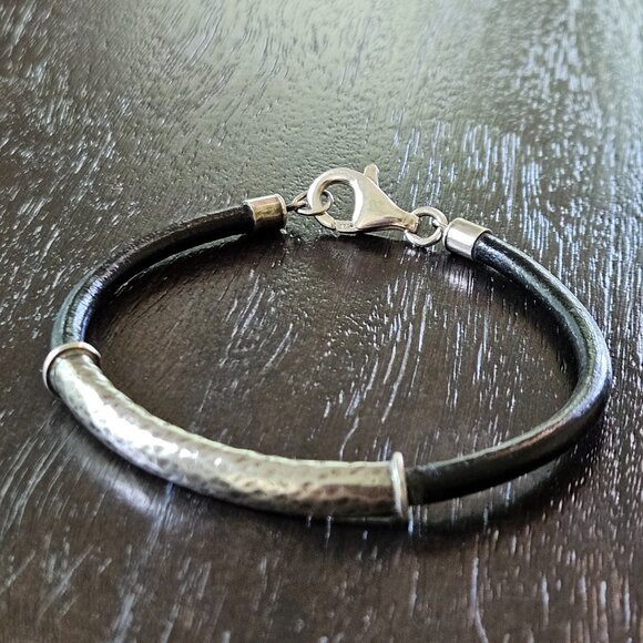 Silpada Jewelry - Silpada Hammered Sterling Silver & Leather Bracelet
